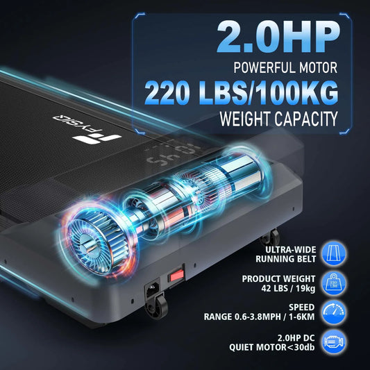 Tapis roulant de bureau avec tapis de marche, tapis roulant sous le bureau pour le bureau à domicile, machine de marche et de jogging 2 en 1, avec double télécommande