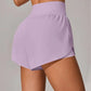 Short de Yoga pour femmes taille haute Sport Fitness 2 en 1 short d'entraînement pantalon de course short de Sport décontracté short de gymnastique à séchage rapide