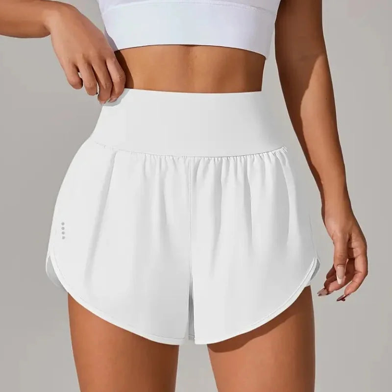 Short de Yoga pour femmes taille haute Sport Fitness 2 en 1 short d'entraînement pantalon de course short de Sport décontracté short de gymnastique à séchage rapide