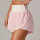 Short de Yoga pour femmes taille haute Sport Fitness 2 en 1 short d'entraînement pantalon de course short de Sport décontracté short de gymnastique à séchage rapide