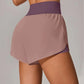 Short de Yoga pour femmes taille haute Sport Fitness 2 en 1 short d'entraînement pantalon de course short de Sport décontracté short de gymnastique à séchage rapide