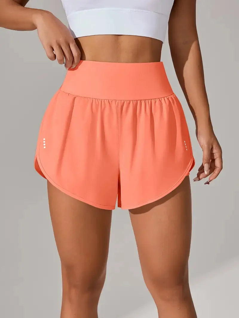 Short de Yoga pour femmes taille haute Sport Fitness 2 en 1 short d'entraînement pantalon de course short de Sport décontracté short de gymnastique à séchage rapide