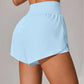 Short de Yoga pour femmes taille haute Sport Fitness 2 en 1 short d'entraînement pantalon de course short de Sport décontracté short de gymnastique à séchage rapide