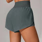 Short de Yoga pour femmes taille haute Sport Fitness 2 en 1 short d'entraînement pantalon de course short de Sport décontracté short de gymnastique à séchage rapide