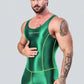 AMORESY – combinaison en satin lisse pour hommes, combinaison de surf en soie lisse, vêtements de sport de yoga, gilet, combinaison en cinq parties