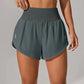Short de Yoga pour femmes taille haute Sport Fitness 2 en 1 short d'entraînement pantalon de course short de Sport décontracté short de gymnastique à séchage rapide