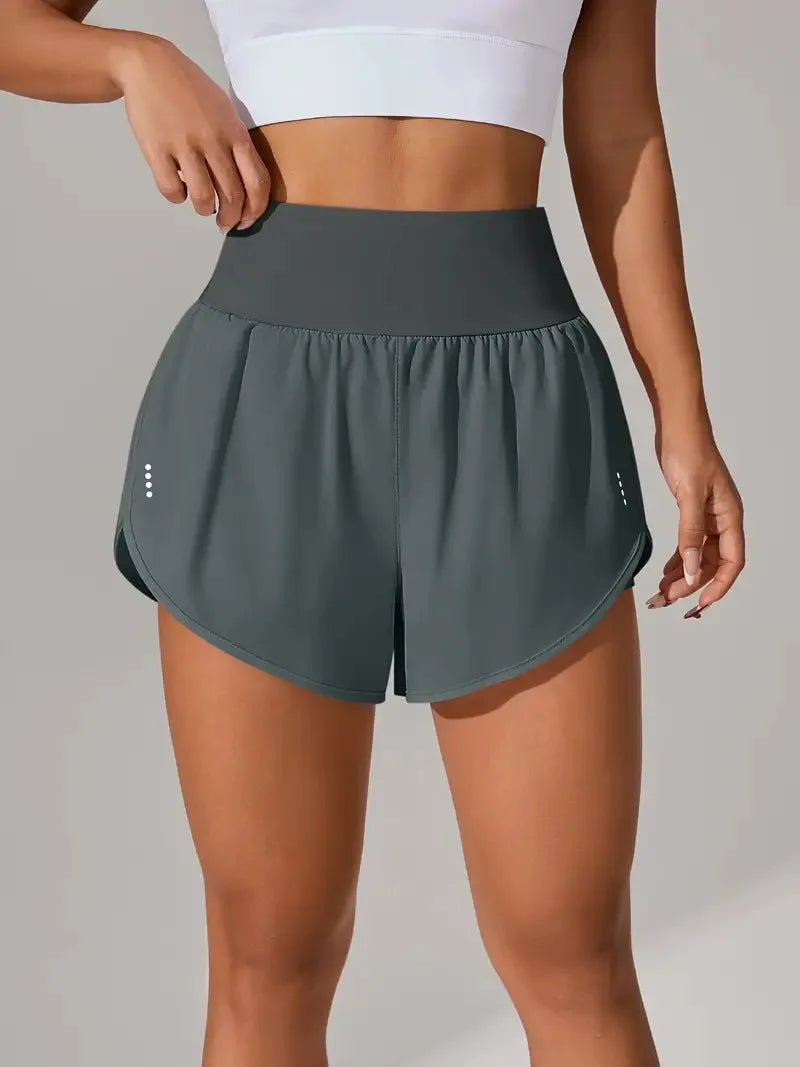 Short de Yoga pour femmes taille haute Sport Fitness 2 en 1 short d'entraînement pantalon de course short de Sport décontracté short de gymnastique à séchage rapide