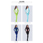 AMORESY femmes brillant à l'huile à manches longues Patchwork combinaison haute Stretch taille haute Yoga Pilates body Catsuit salopette