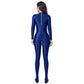 AMORESY femmes brillant à l'huile à manches longues Patchwork combinaison haute Stretch taille haute Yoga Pilates body Catsuit salopette