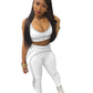 Été et printemps nouveau débardeur sans manches haut court costumes survêtements costumes pour femmes pantalons de mode femme solide Yoga 2 pièces ensembles 2025