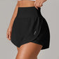 Short de Yoga pour femmes taille haute Sport Fitness 2 en 1 short d'entraînement pantalon de course short de Sport décontracté short de gymnastique à séchage rapide