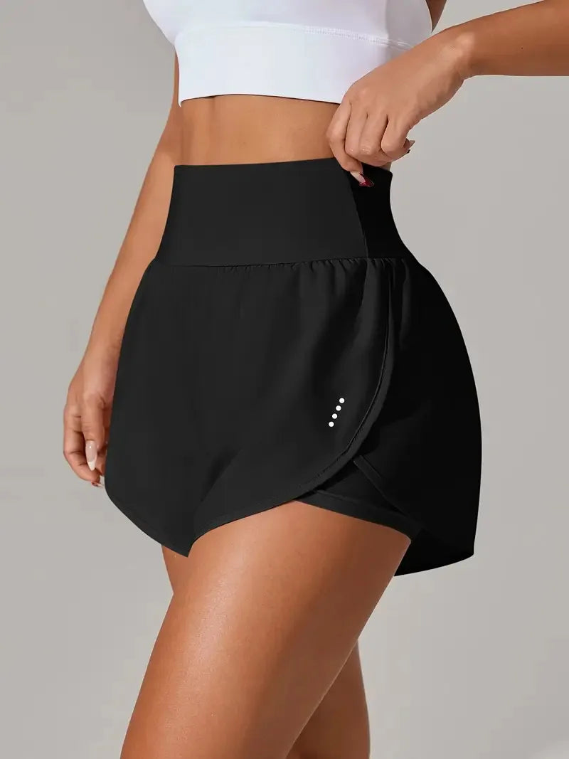 Short de Yoga pour femmes taille haute Sport Fitness 2 en 1 short d'entraînement pantalon de course short de Sport décontracté short de gymnastique à séchage rapide