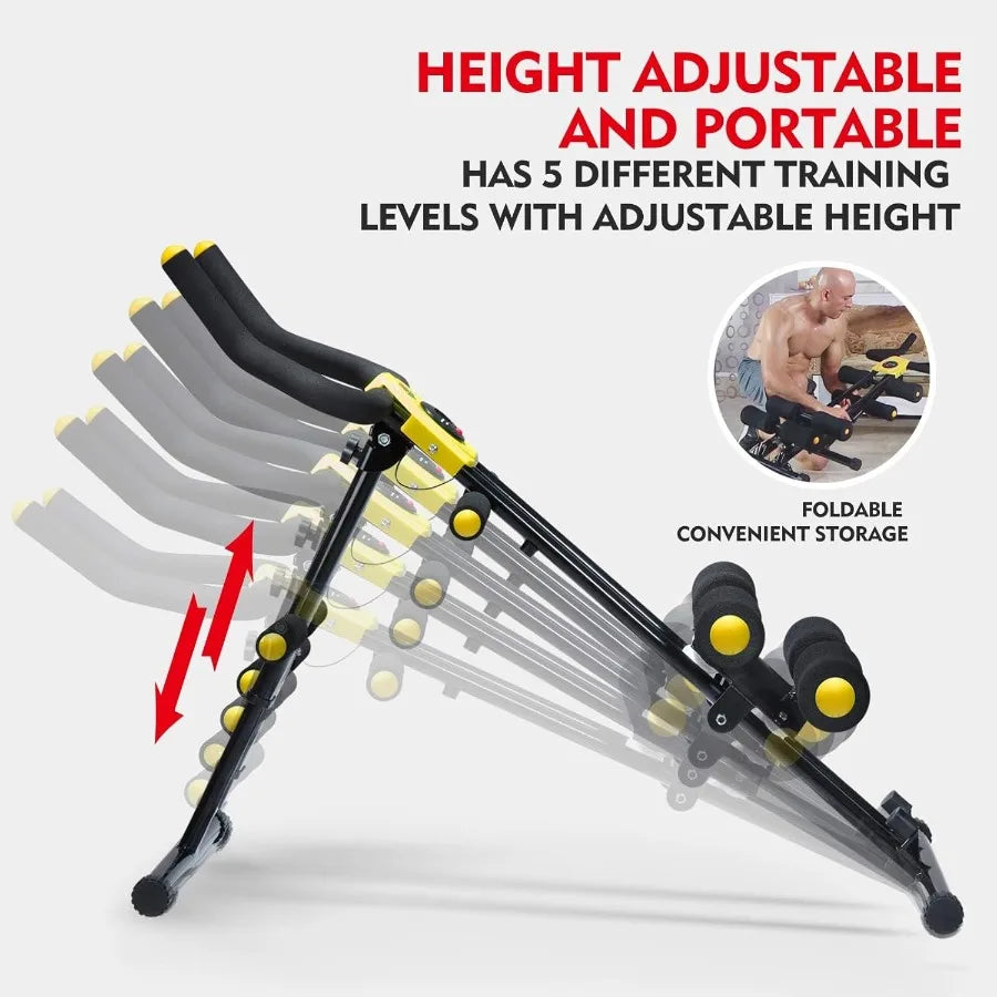 Machine de Fitness Ab pliable 12 en 1, équipement d'entraînement de base, Machine d'équitation réglable en hauteur, cuisses, fesses, façonnant l'abdomi