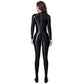 AMORESY femmes brillant à l'huile à manches longues Patchwork combinaison haute Stretch taille haute Yoga Pilates body Catsuit salopette