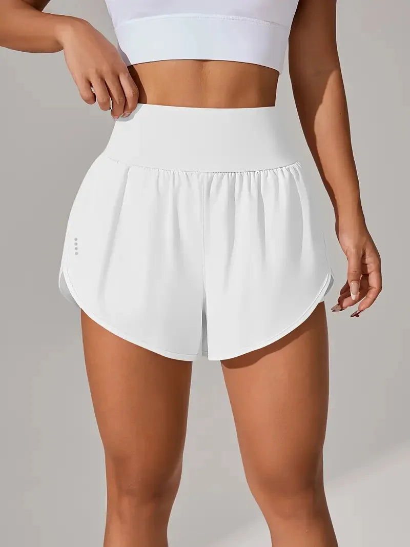 Short de Yoga pour femmes taille haute Sport Fitness 2 en 1 short d'entraînement pantalon de course short de Sport décontracté short de gymnastique à séchage rapide