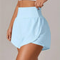 Short de Yoga pour femmes taille haute Sport Fitness 2 en 1 short d'entraînement pantalon de course short de Sport décontracté short de gymnastique à séchage rapide