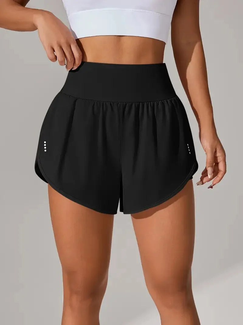 Short de Yoga pour femmes taille haute Sport Fitness 2 en 1 short d'entraînement pantalon de course short de Sport décontracté short de gymnastique à séchage rapide