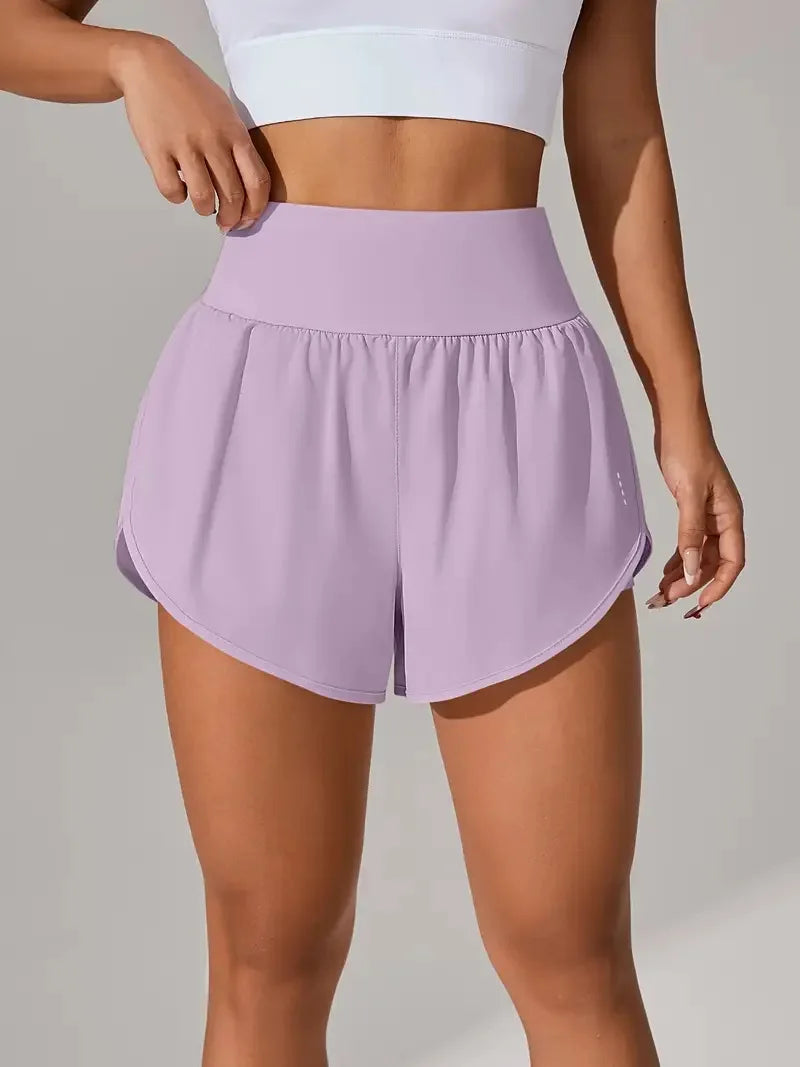 Short de Yoga pour femmes taille haute Sport Fitness 2 en 1 short d'entraînement pantalon de course short de Sport décontracté short de gymnastique à séchage rapide