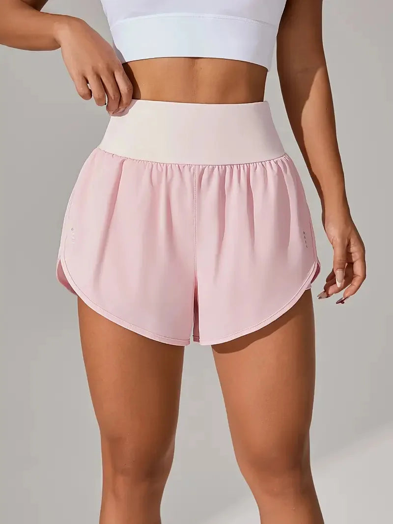 Short de Yoga pour femmes taille haute Sport Fitness 2 en 1 short d'entraînement pantalon de course short de Sport décontracté short de gymnastique à séchage rapide