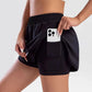 Short de Yoga pour femmes taille haute Sport Fitness 2 en 1 short d'entraînement pantalon de course short de Sport décontracté short de gymnastique à séchage rapide