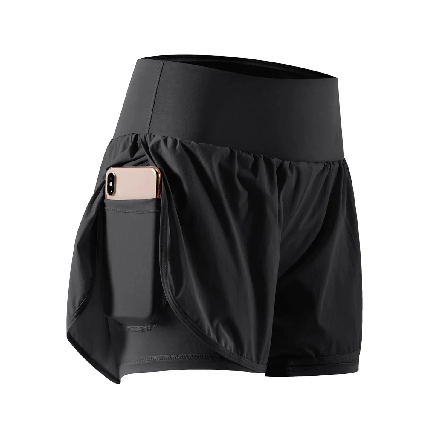 Short de Yoga pour femmes taille haute Sport Fitness 2 en 1 short d'entraînement pantalon de course short de Sport décontracté short de gymnastique à séchage rapide