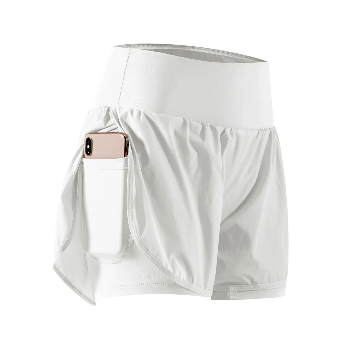 Short de Yoga pour femmes taille haute Sport Fitness 2 en 1 short d'entraînement pantalon de course short de Sport décontracté short de gymnastique à séchage rapide