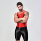 AMORESY – combinaison en satin lisse pour hommes, combinaison de surf en soie lisse, vêtements de sport de yoga, gilet, combinaison en cinq parties