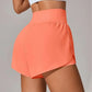 Short de Yoga pour femmes taille haute Sport Fitness 2 en 1 short d'entraînement pantalon de course short de Sport décontracté short de gymnastique à séchage rapide