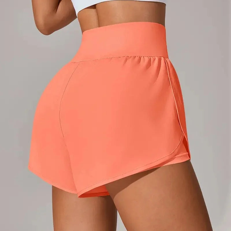 Short de Yoga pour femmes taille haute Sport Fitness 2 en 1 short d'entraînement pantalon de course short de Sport décontracté short de gymnastique à séchage rapide