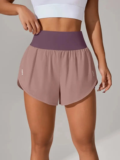 Short de Yoga pour femmes taille haute Sport Fitness 2 en 1 short d'entraînement pantalon de course short de Sport décontracté short de gymnastique à séchage rapide