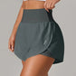 Short de Yoga pour femmes taille haute Sport Fitness 2 en 1 short d'entraînement pantalon de course short de Sport décontracté short de gymnastique à séchage rapide