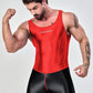 AMORESY – combinaison en satin lisse pour hommes, combinaison de surf en soie lisse, vêtements de sport de yoga, gilet, combinaison en cinq parties