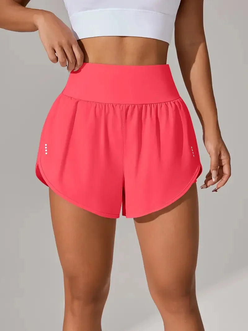 Short de Yoga pour femmes taille haute Sport Fitness 2 en 1 short d'entraînement pantalon de course short de Sport décontracté short de gymnastique à séchage rapide