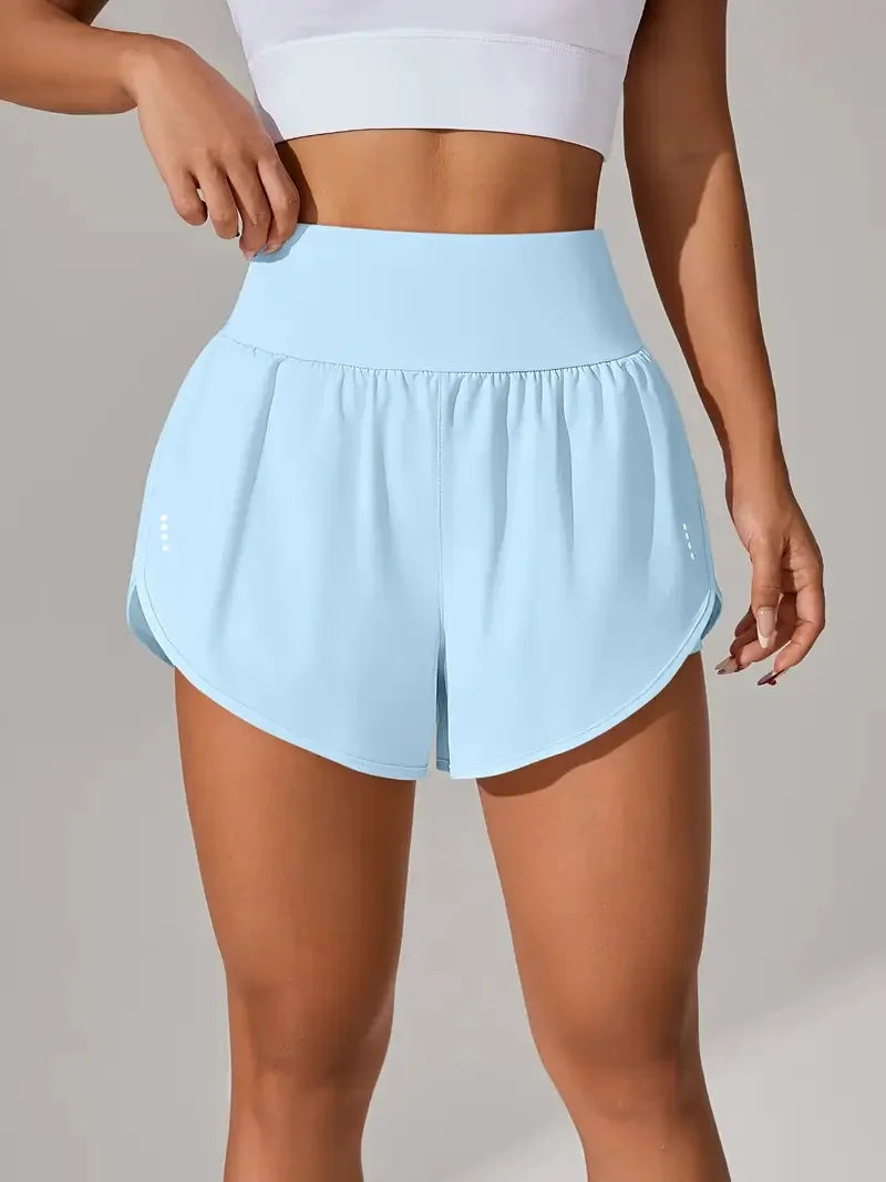 Short de Yoga pour femmes taille haute Sport Fitness 2 en 1 short d'entraînement pantalon de course short de Sport décontracté short de gymnastique à séchage rapide
